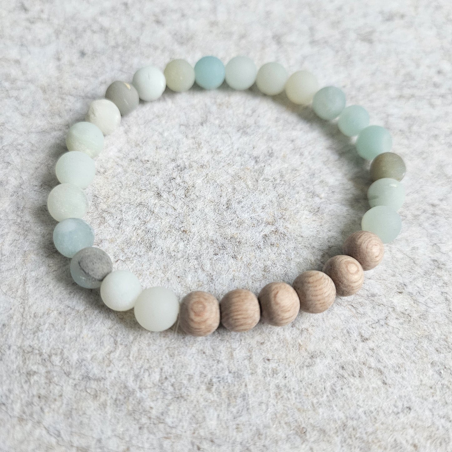 Matte Amazonite + Rosewood Aromatherapy Bracelets