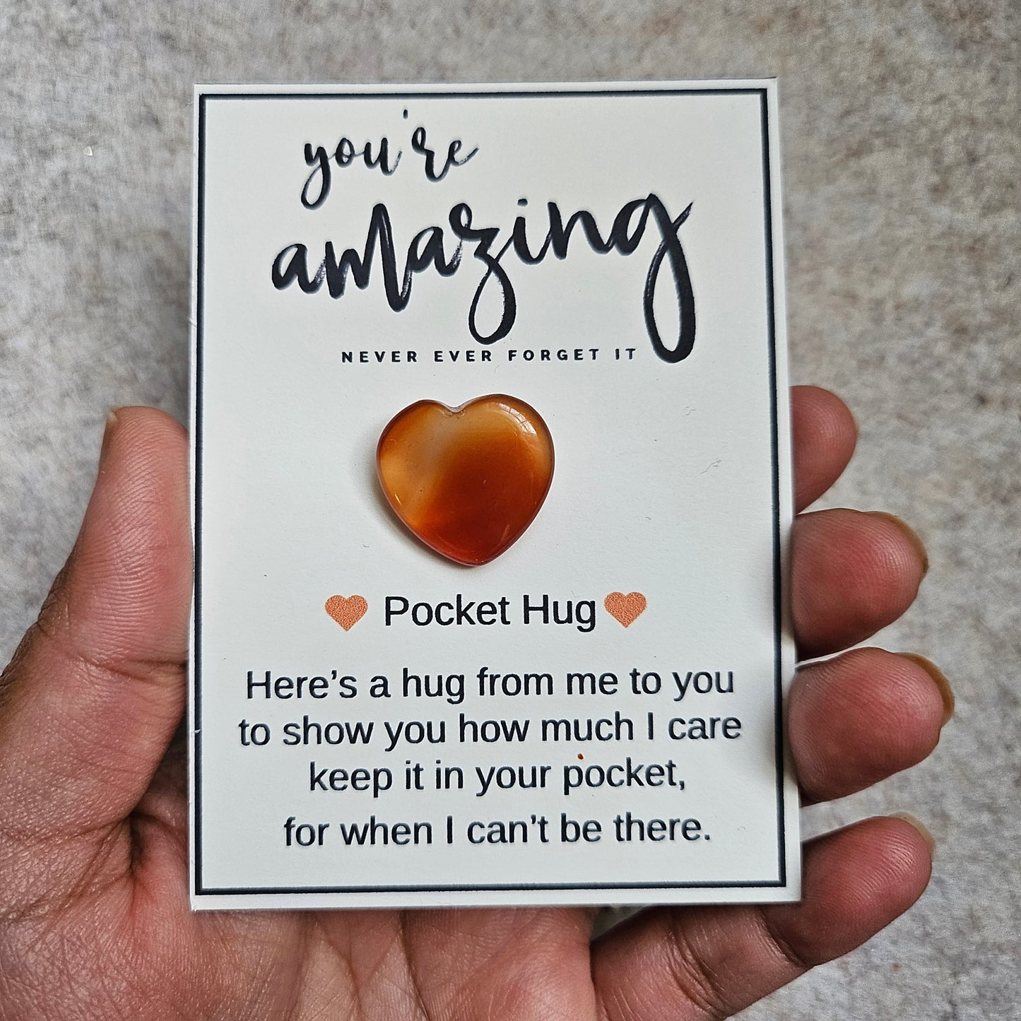 Natural Gemstone Pocket Hugs - Carnelian