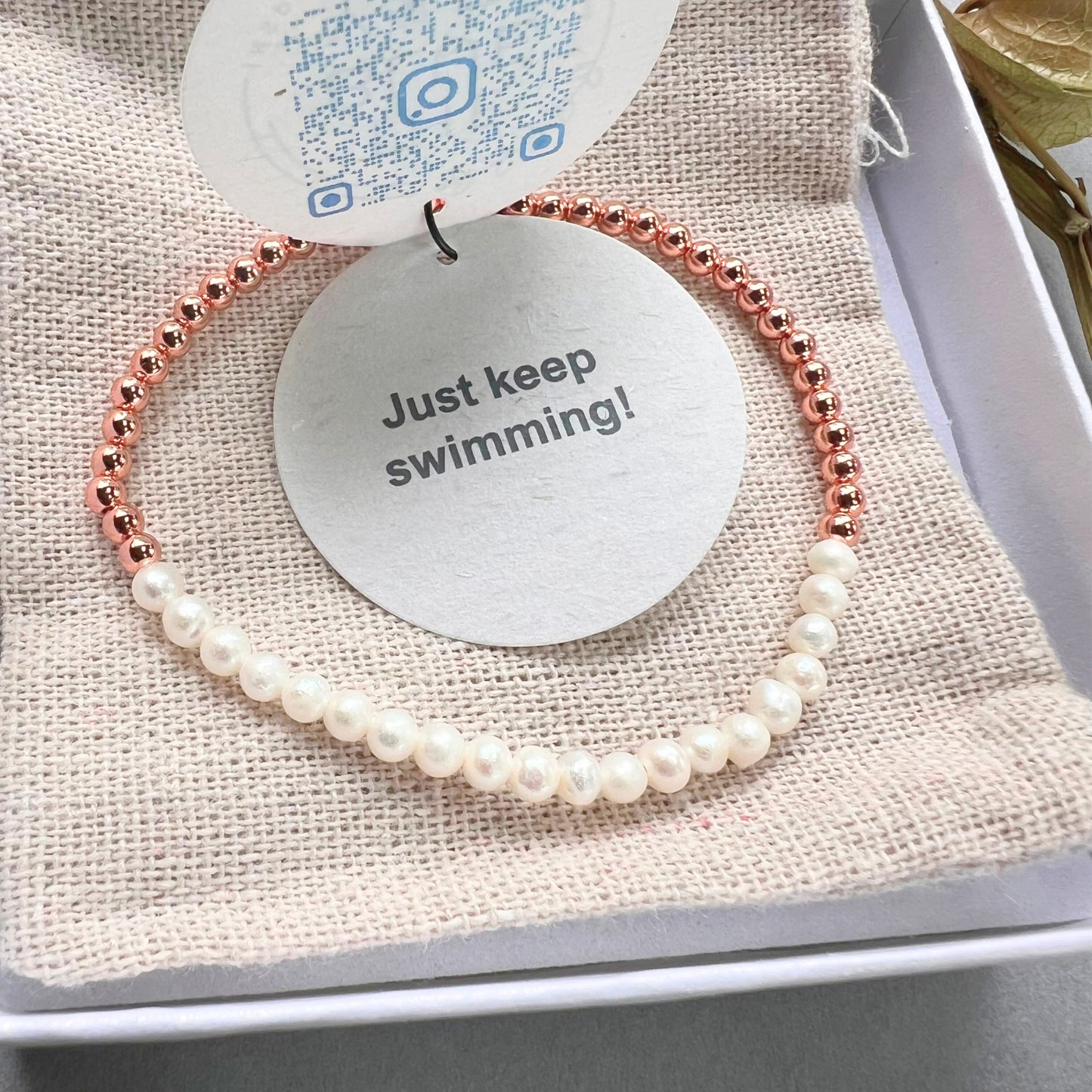 Dainty and Elegant Pearl + Solid Copper Beads