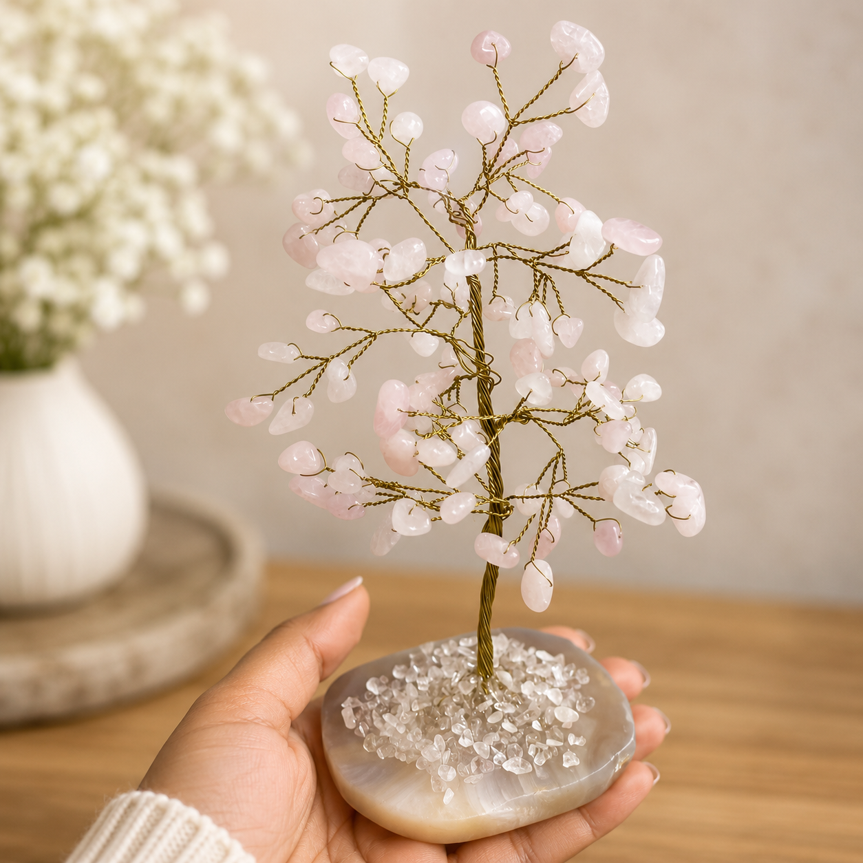 Natural Crystal Rose Quartz trees
