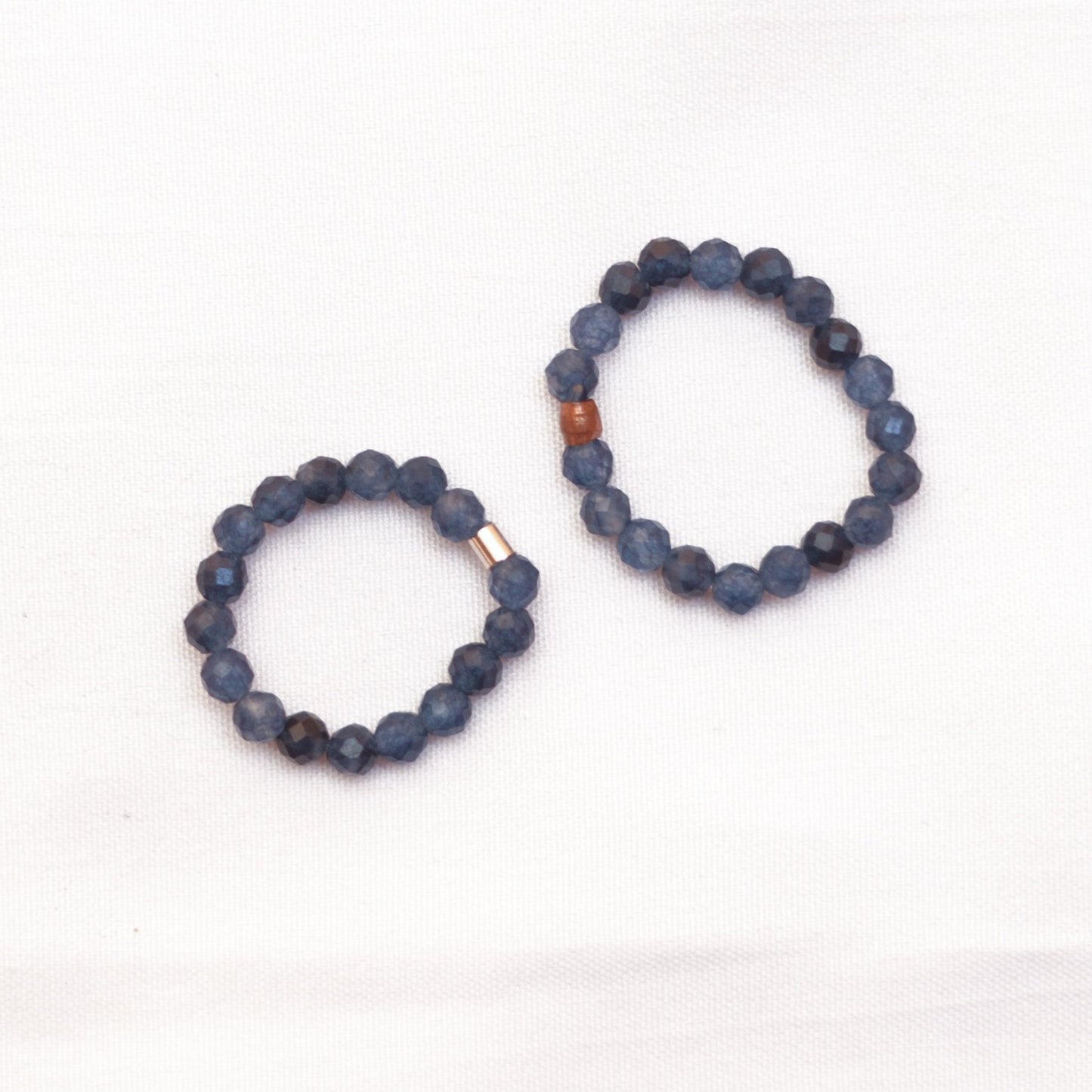 Dainty and stackable Sapphire stretchy Fidget ring - Stress and anxiety relief