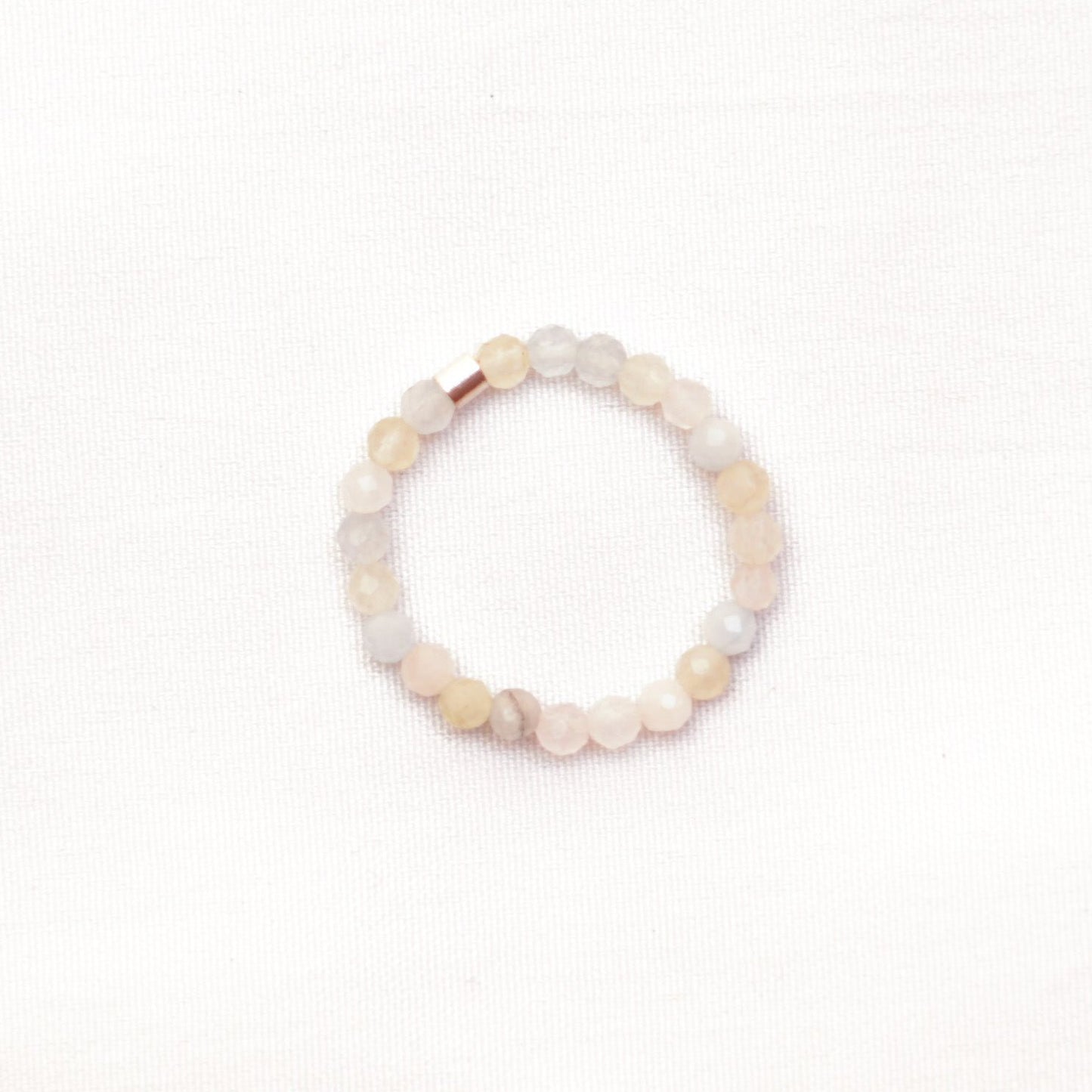 Dainty and stackable Morganite stretchy Fidget ring - Stress and anxiety relief