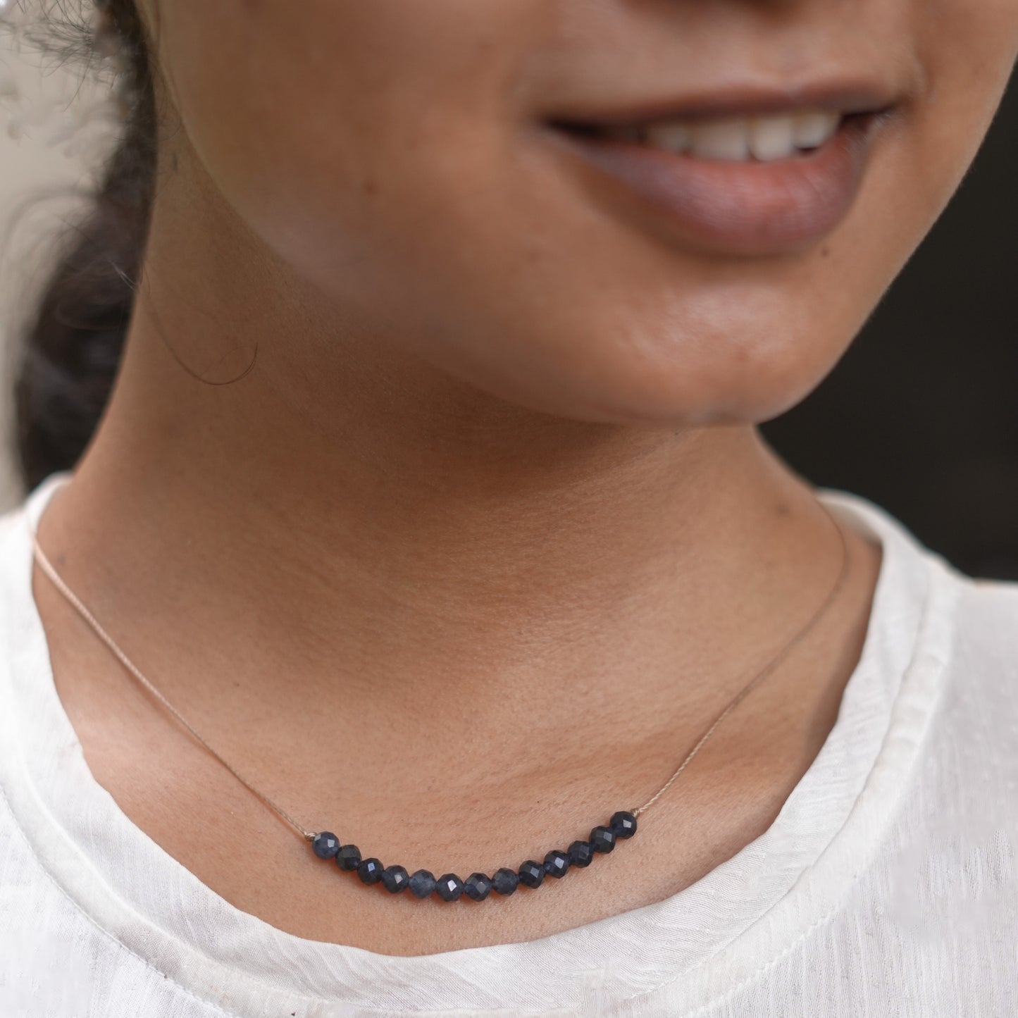 Dainty Sapphire Necklace - September Birthstone