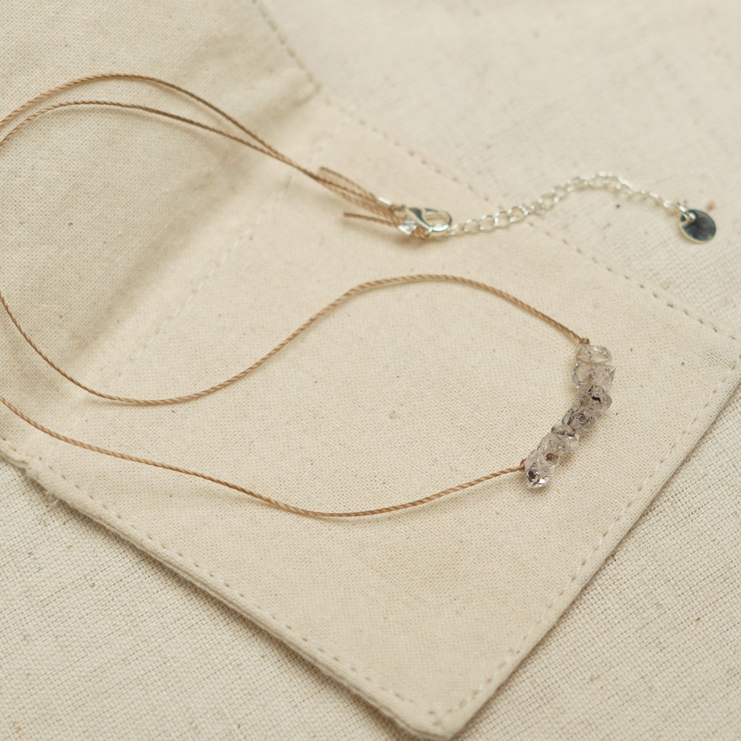 Dainty Herkimer Diamond Necklace - April Birthstone