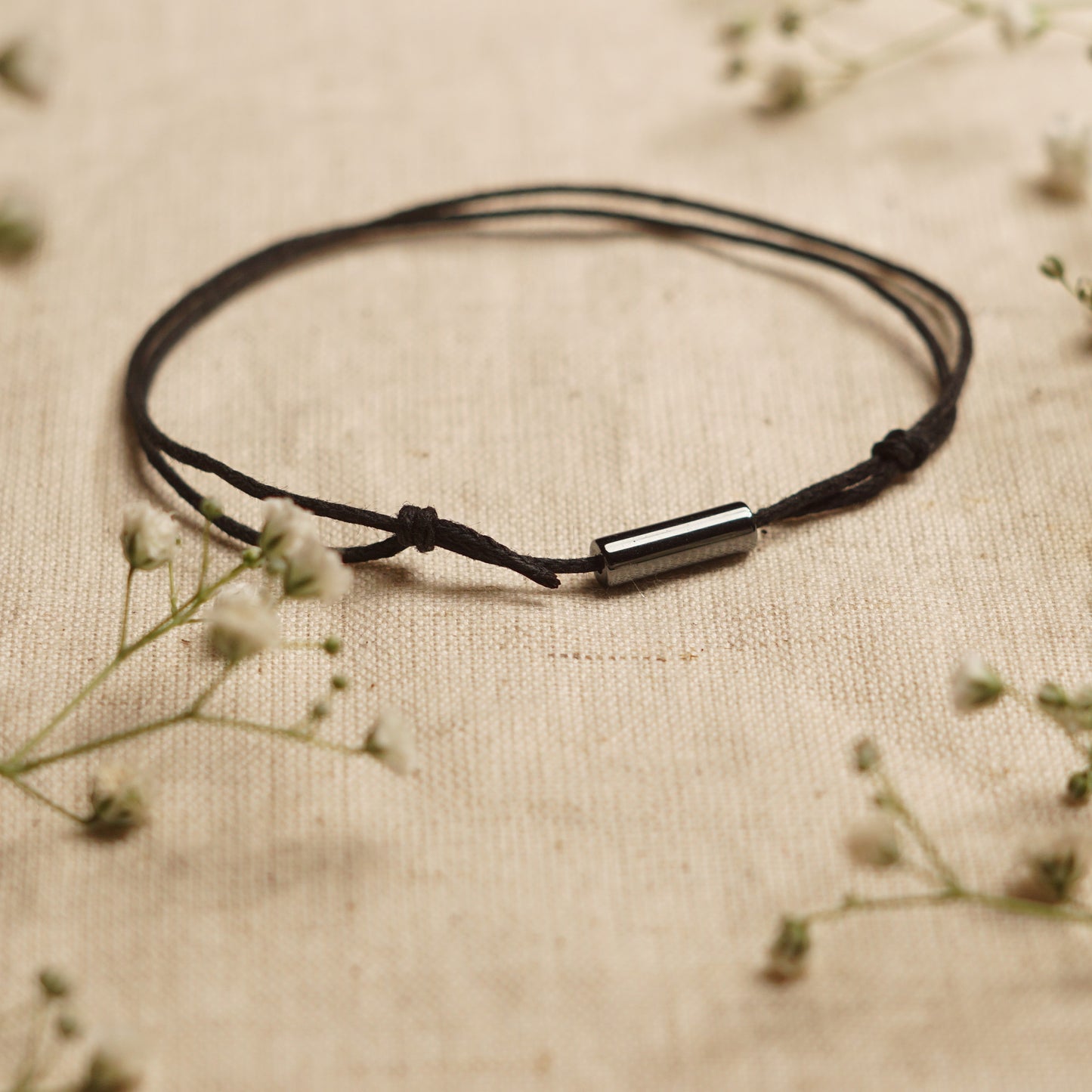 Hematite Bar Minimal and Adjustable anklet