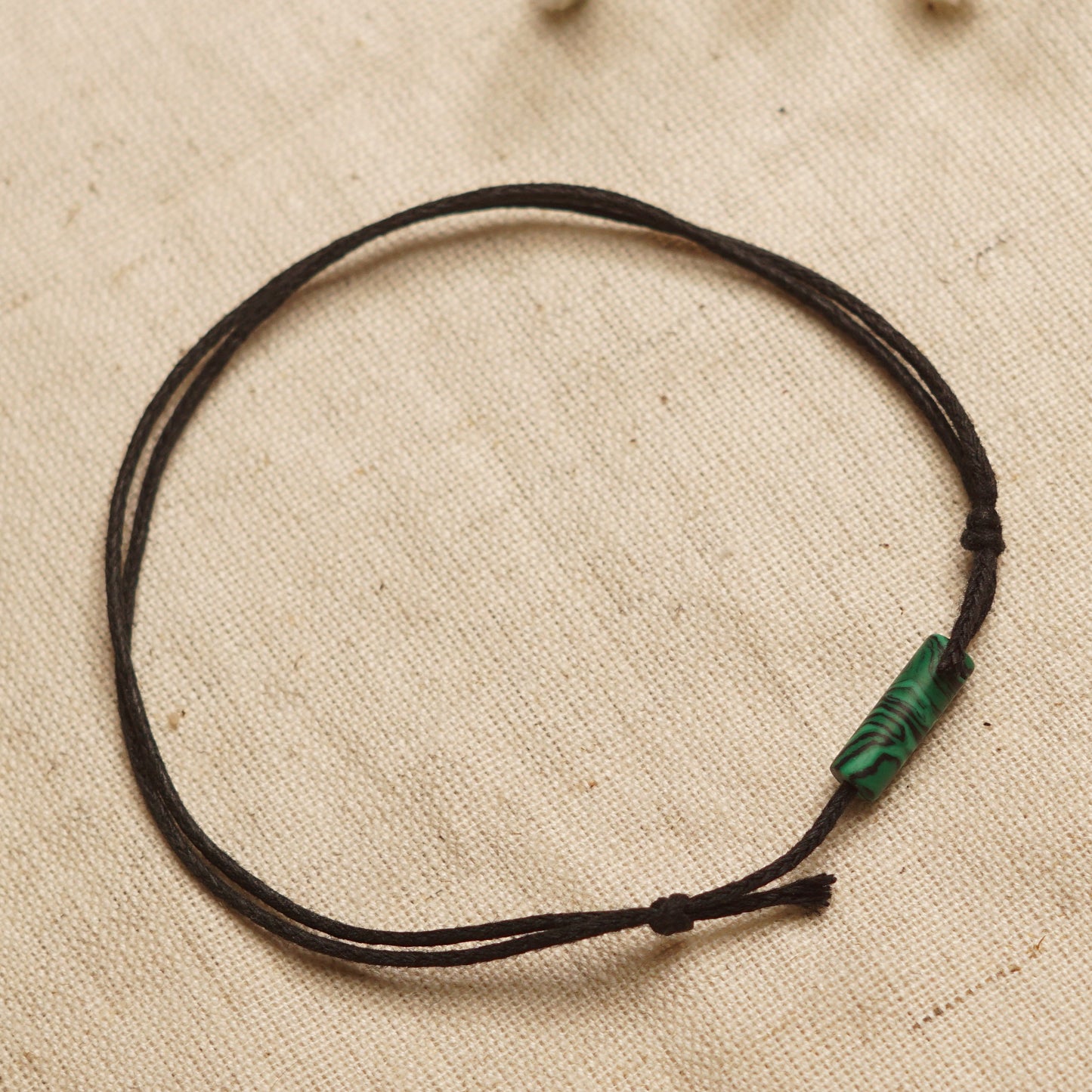 Malachite Bar Minimal and Adjustable anklet