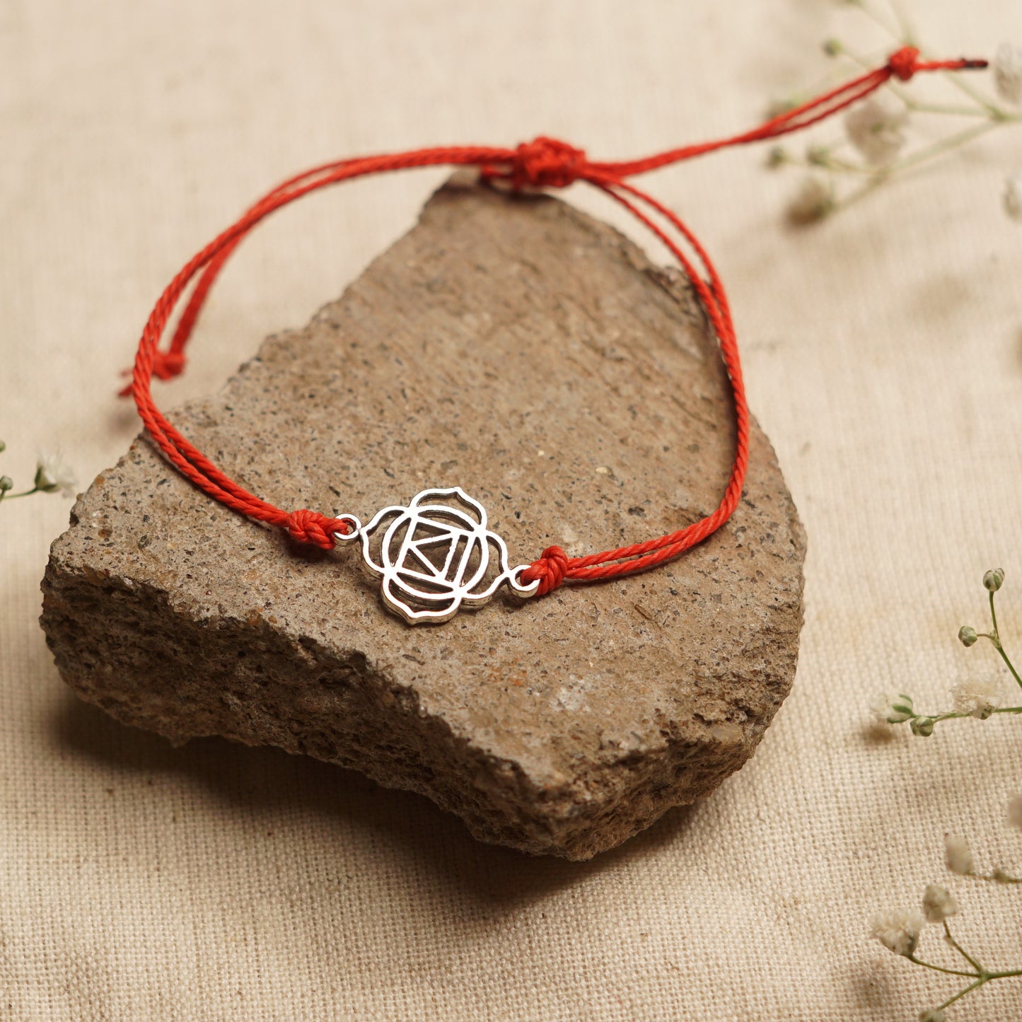 Root Chakra Energy Bracelet with size adjustable sliding knot