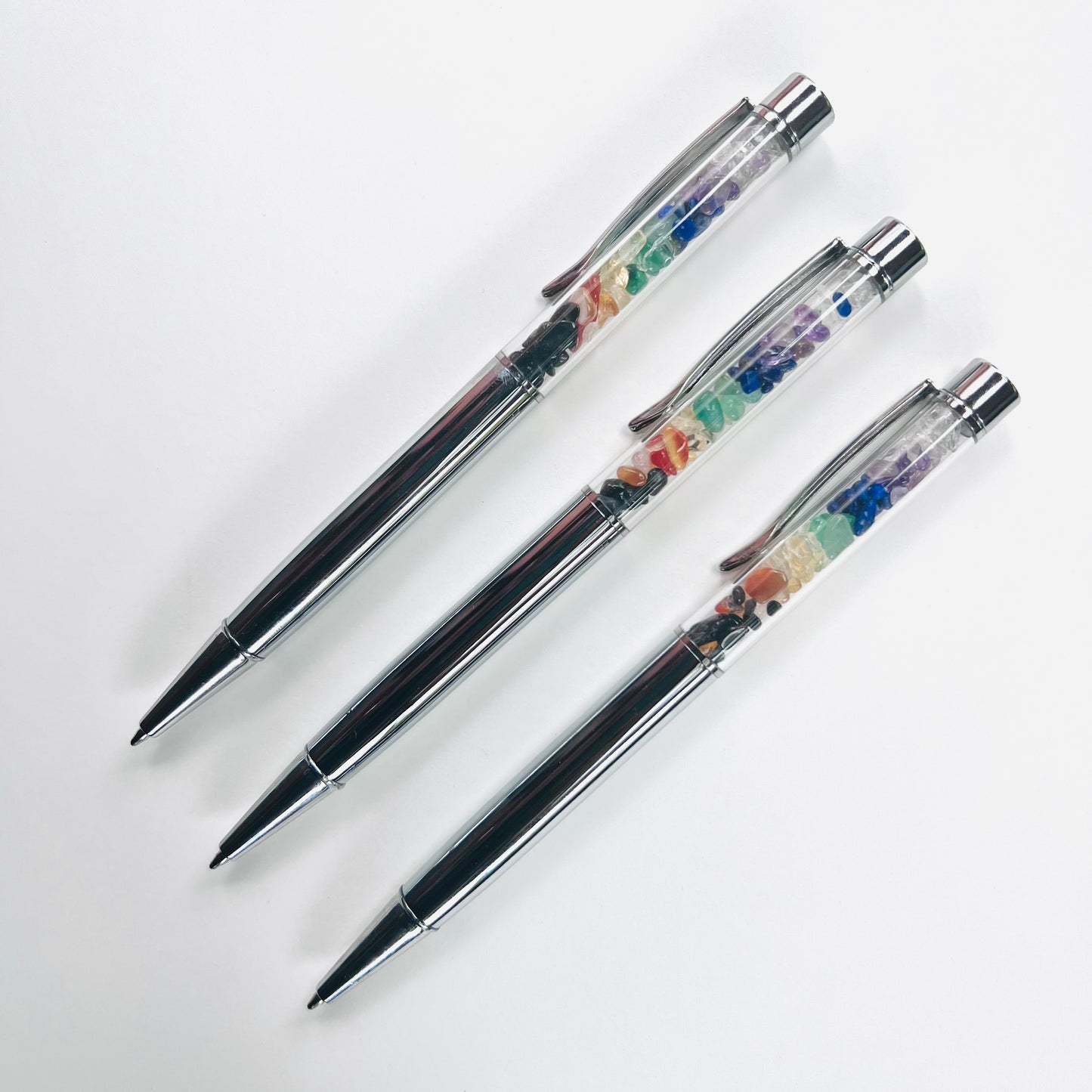 7 Chakras Black Ball point Pen - Reiki Infused