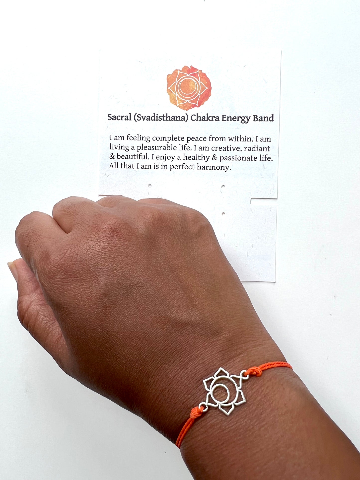 Sacral Energy Bracelet with size adjustable sliding knot