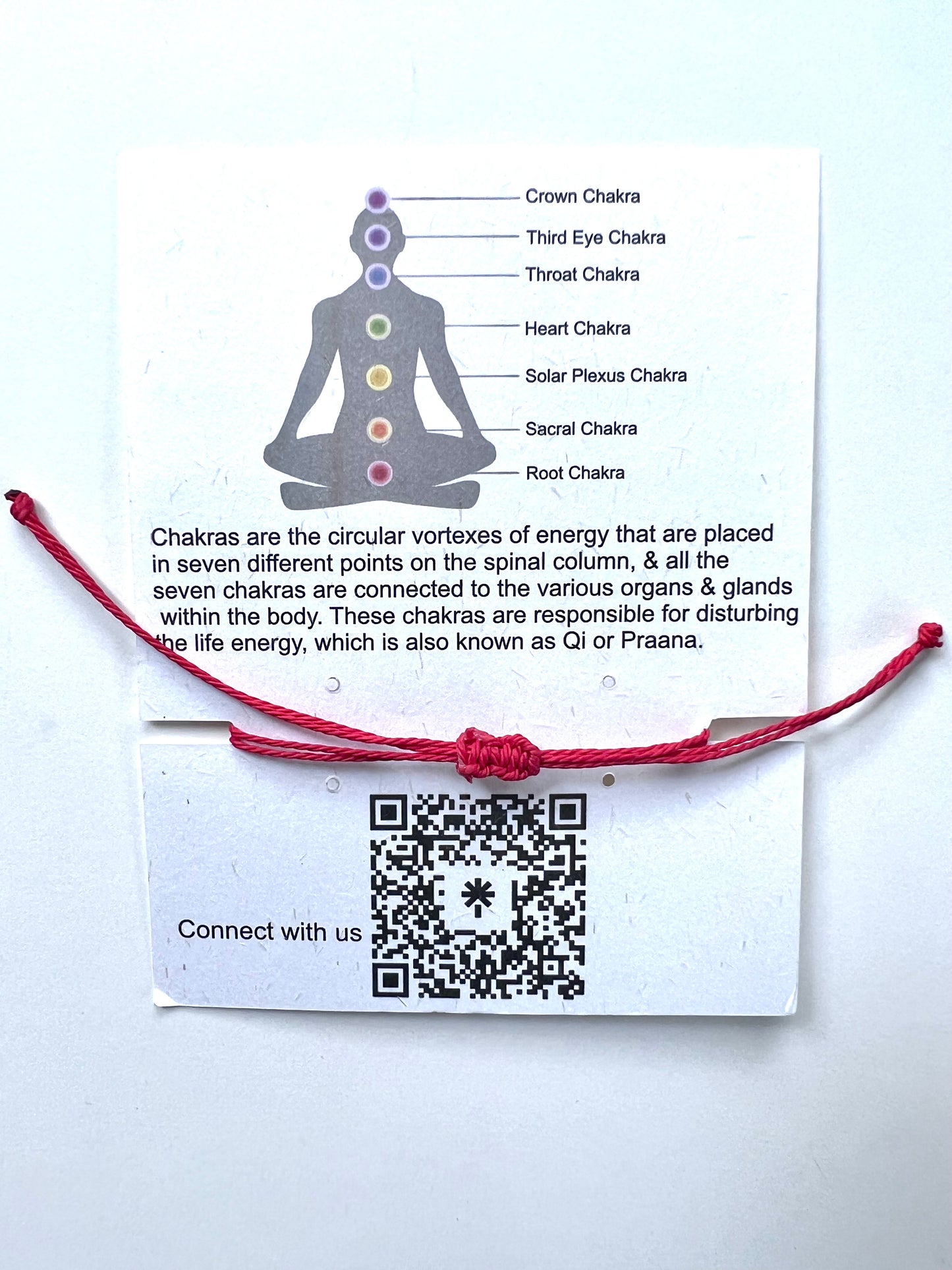 Root Chakra Energy Bracelet with size adjustable sliding knot