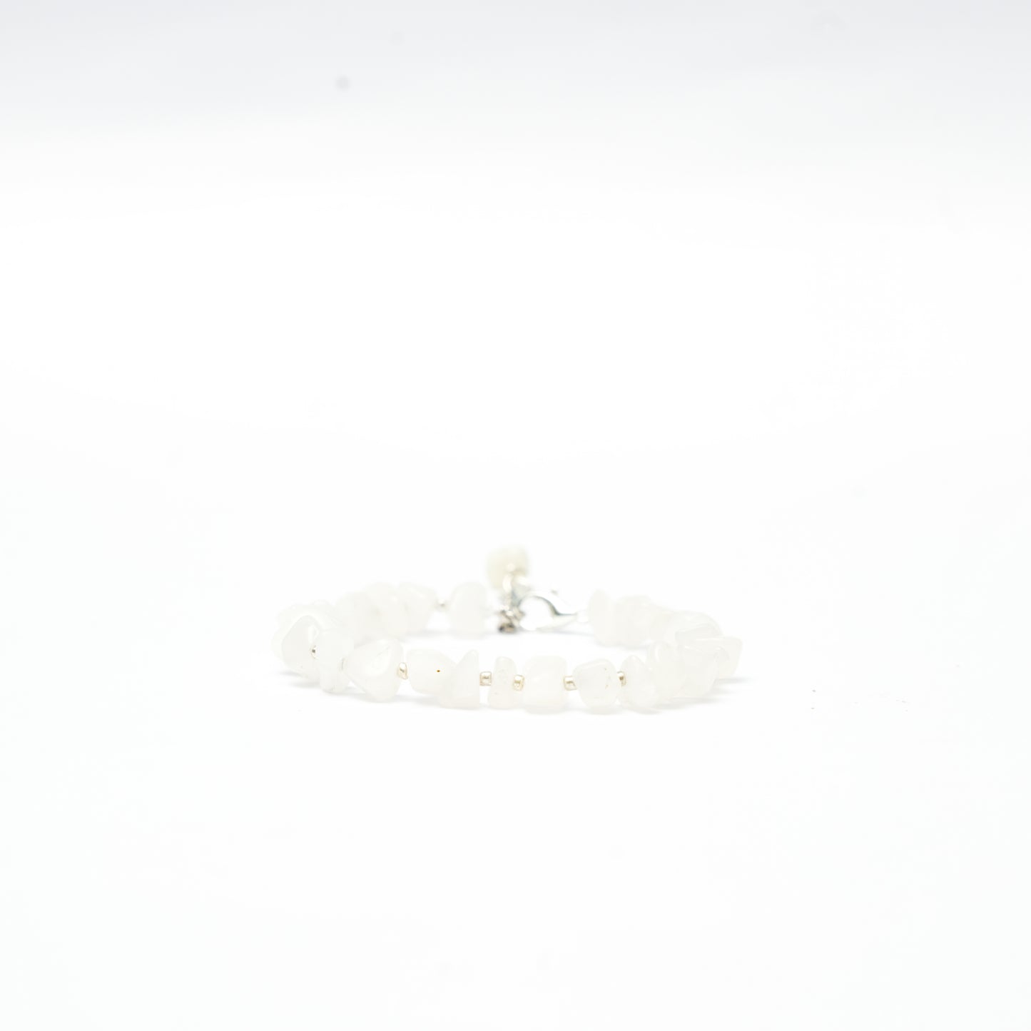 Moonstone Chip Bracelet - adjustable with Stainless steel lobster clasp and chain