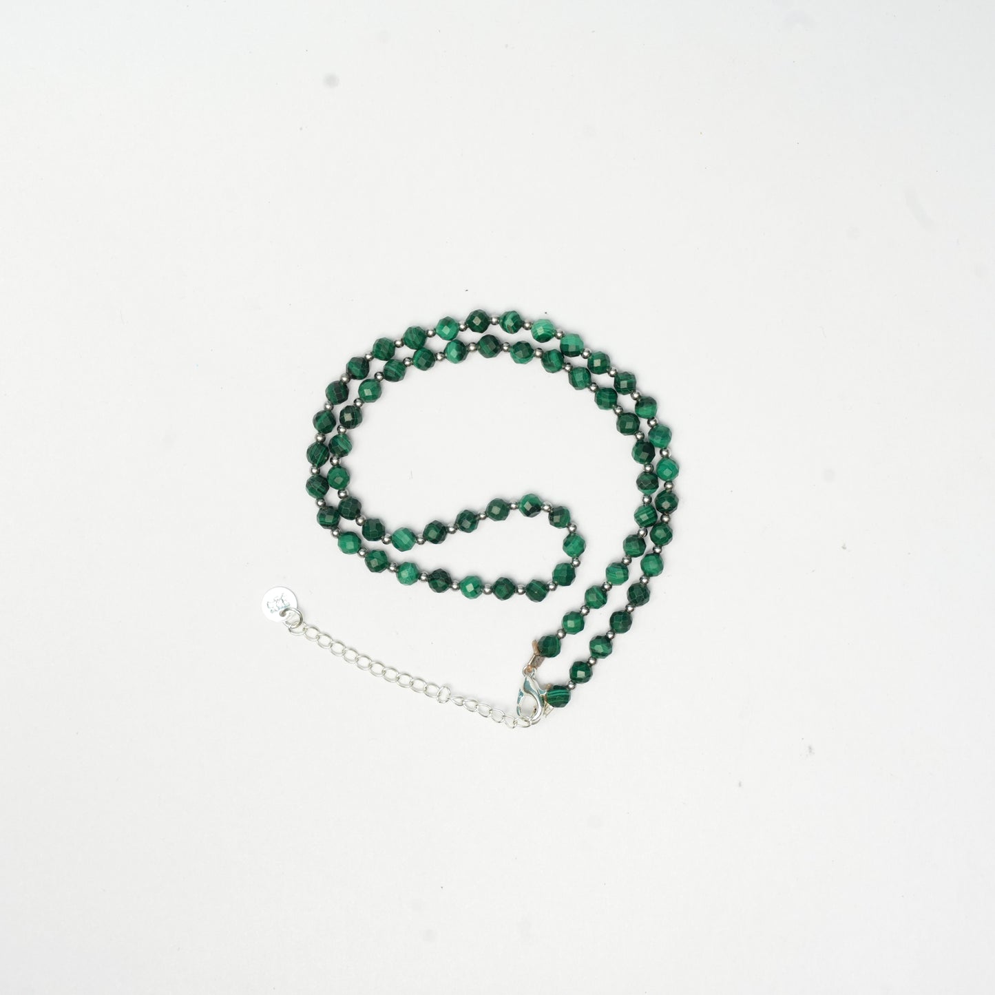 Dainty, Minimal and Elegant Malachite and sterling silver Necklace