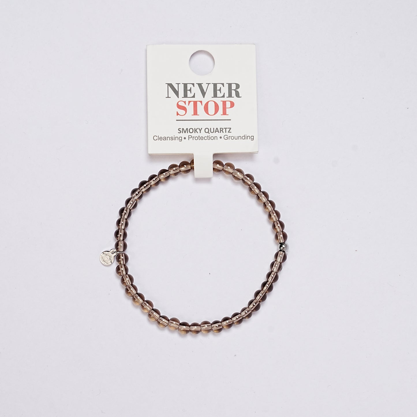 Smoky Quartz Bracelet - Stretchy, Tarnish Free and Waterproof