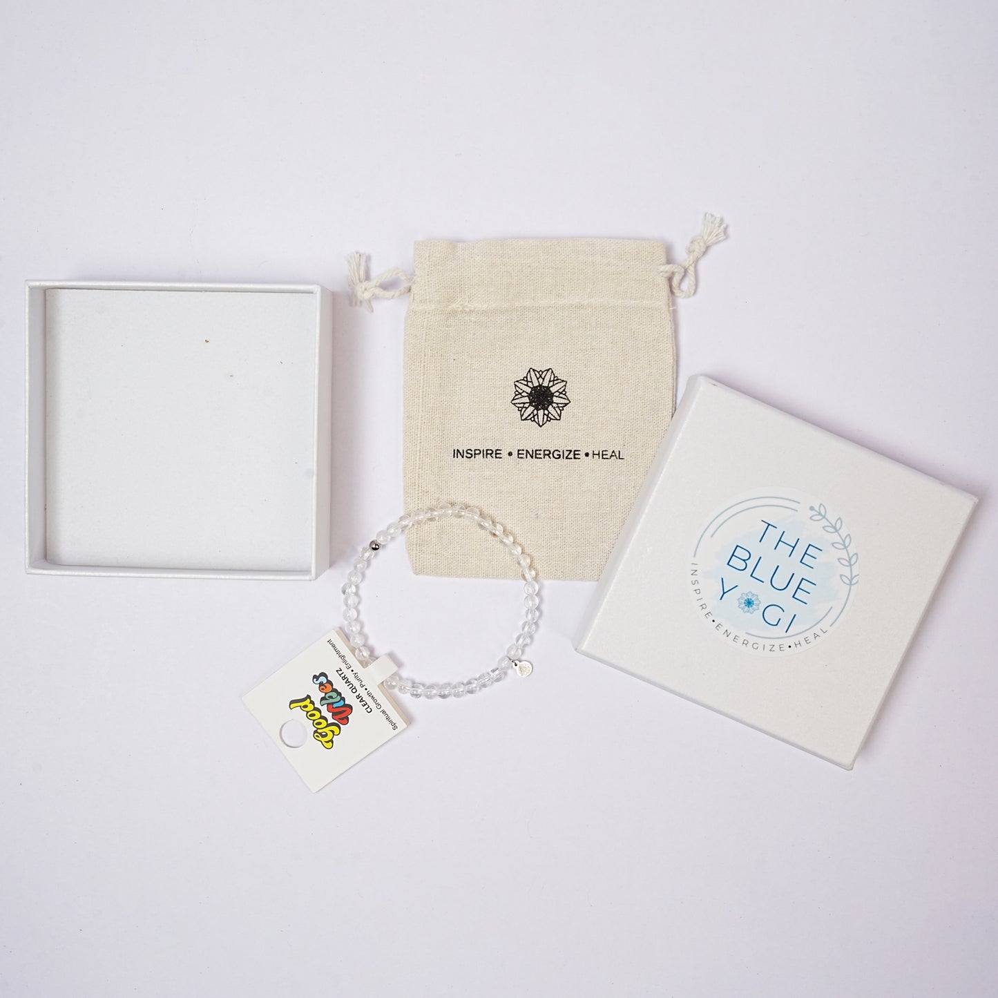 Clear Quartz Bracelet - Stretchy, Tarnish Free and Waterproof