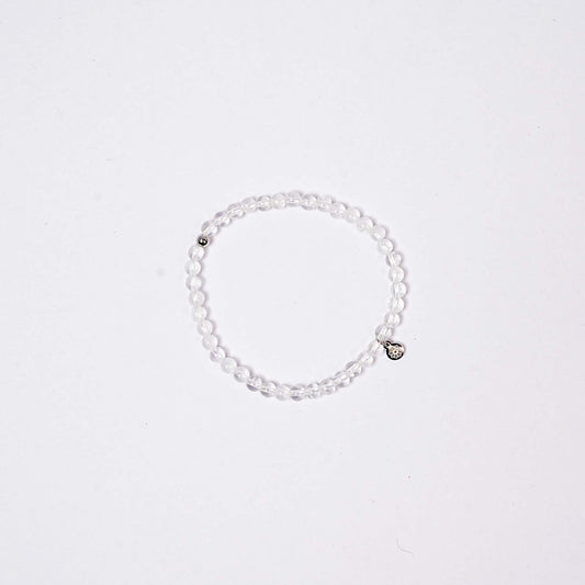 Clear Quartz Bracelet - Stretchy, Tarnish Free and Waterproof
