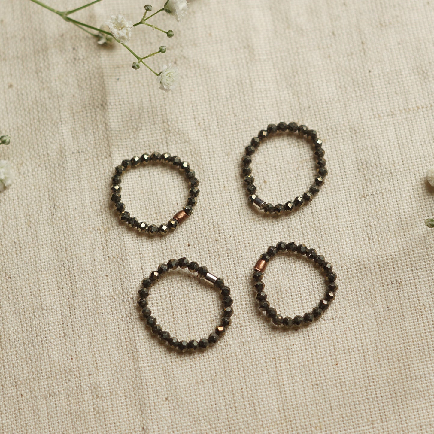 Modern Stackable Pyrite Ring | The Blue Yogi