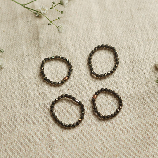 Modern Stackable Pyrite Ring | The Blue Yogi