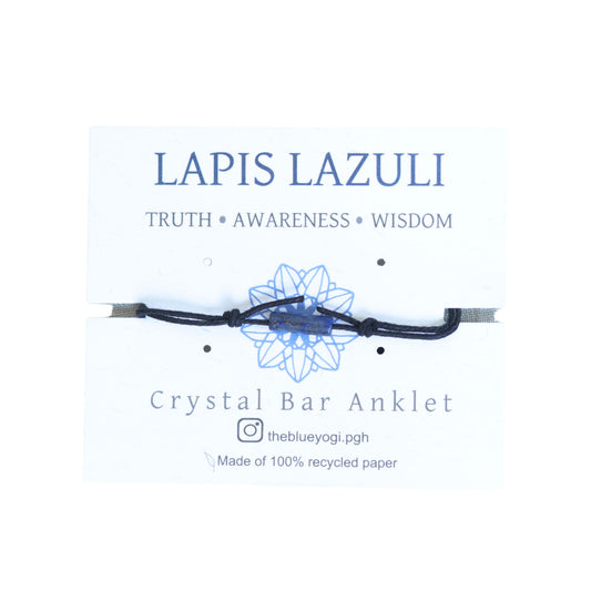 Lapis Lazuli Bar Minimal and Adjustable anklet