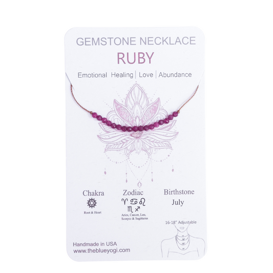 Dainty Ruby  Necklace - July Birthstone