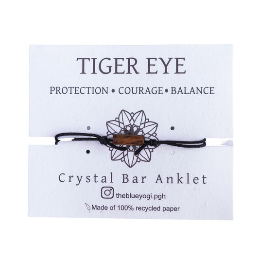Tiger's Eye Bar Minimal and Adjustable anklet