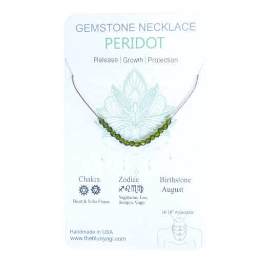 Dainty Peridot Diamond Necklace - August Birthstone