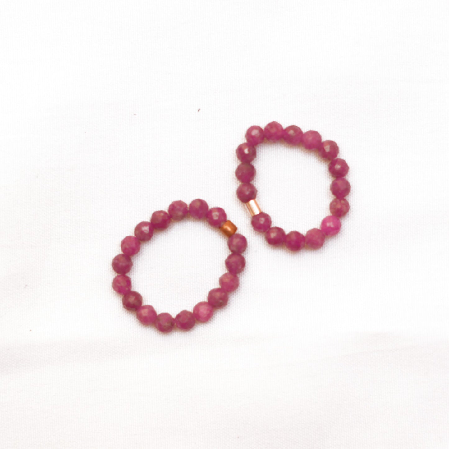Dainty and stackable Ruby stretchy Fidget ring - Stress and anxiety relief