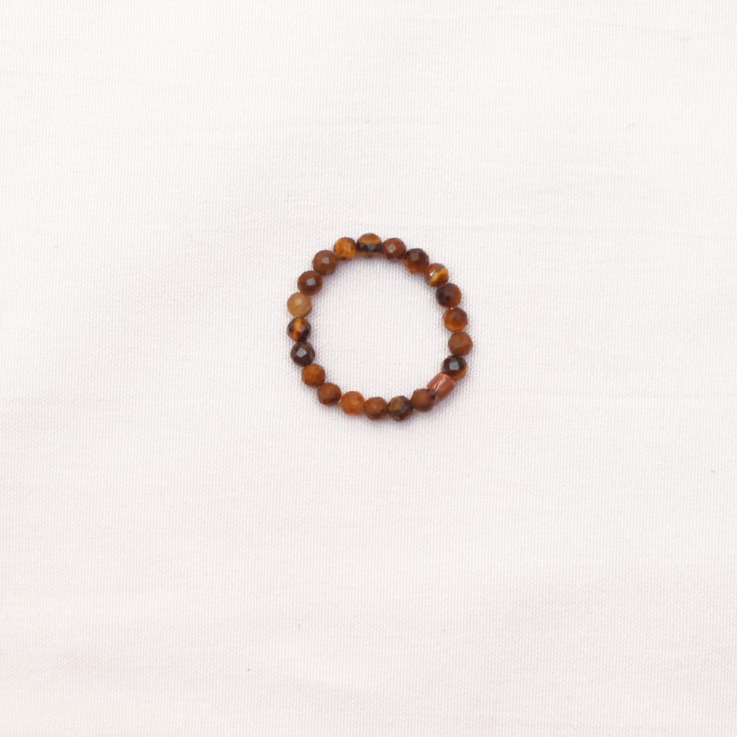Dainty and stackable Tigers Eye stretchy Fidget ring - Stress and anxiety relief