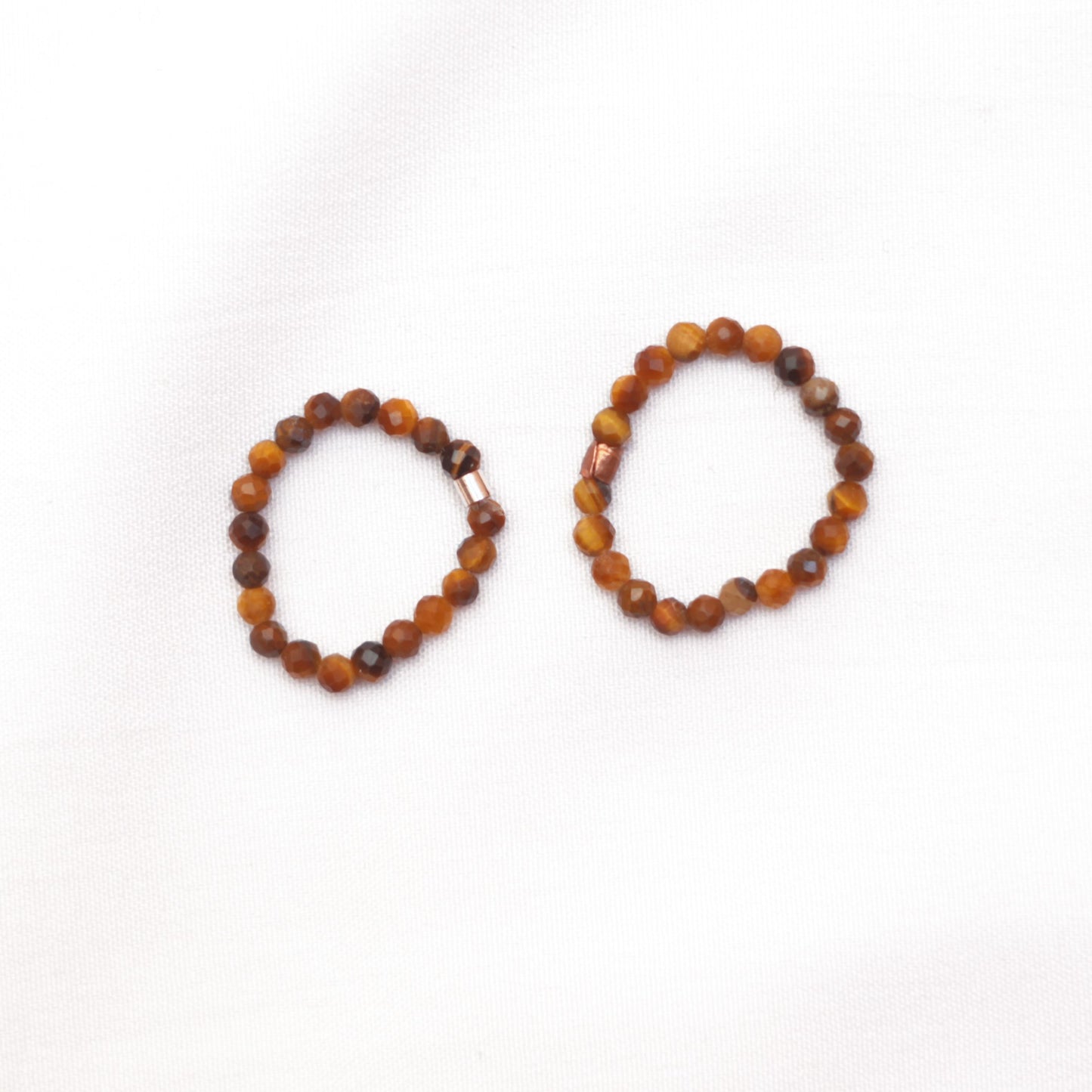 Dainty and stackable Tigers Eye stretchy Fidget ring - Stress and anxiety relief