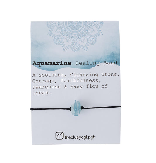 Elegant Aquamarine Healing Band with an Affirmation | The Blue Yogi