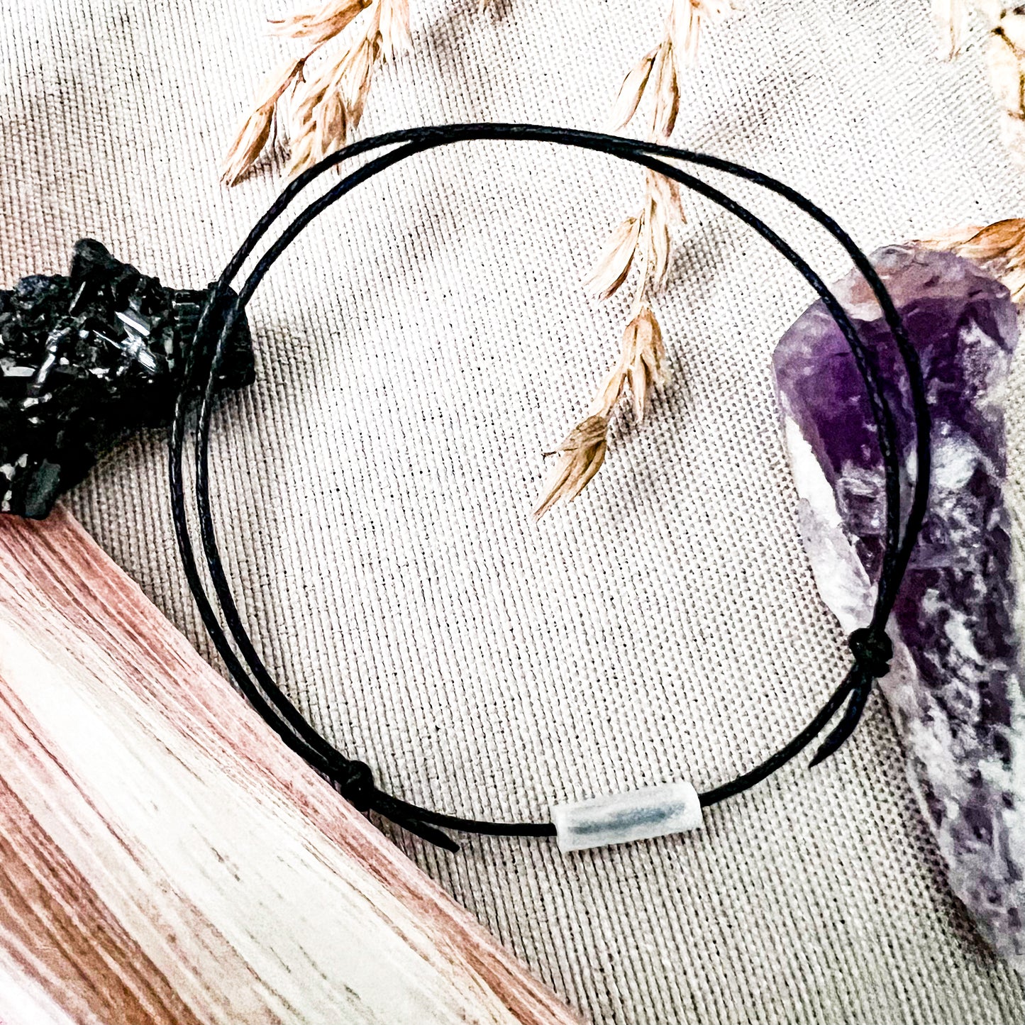 Selenite Bar Minimal and Adjustable anklet