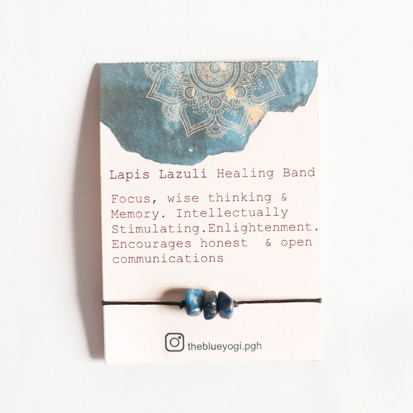 Premium Lapis Lazuli Healing Band with Affirmation | The Blue Yogi