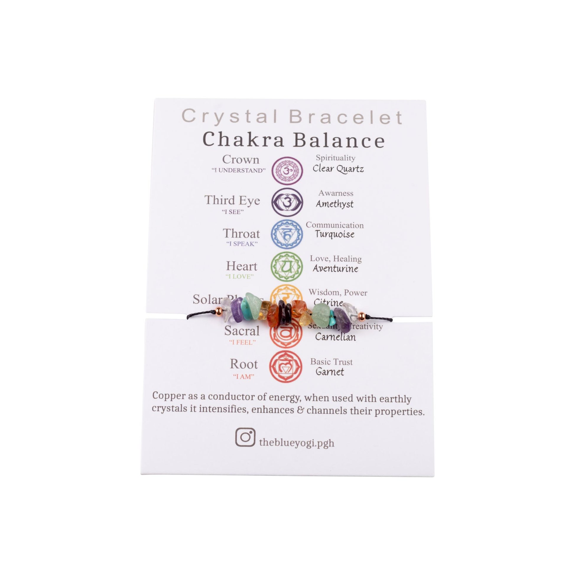 Essential Chakra Balance Bracelet with Affirmation | The Blue Yogi