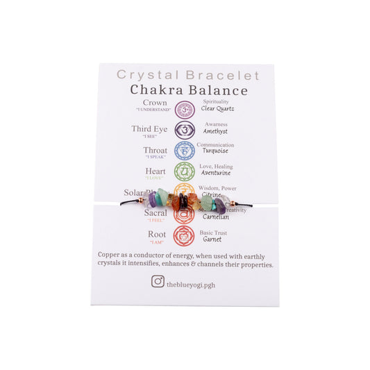Essential Chakra Balance Bracelet with Affirmation | The Blue Yogi