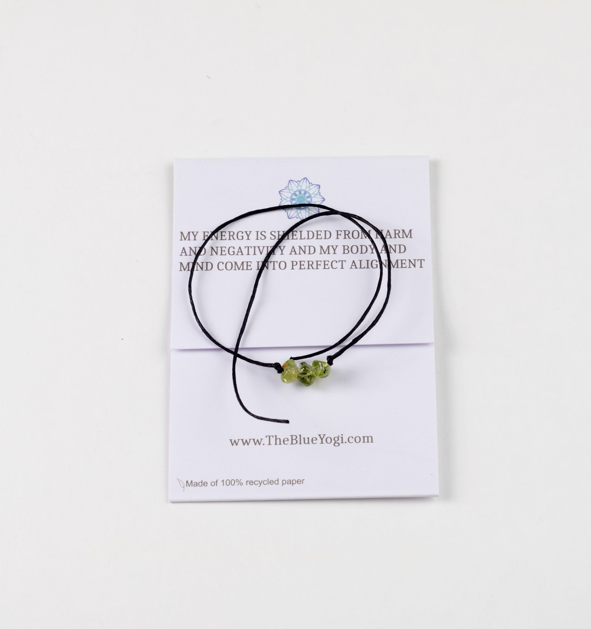 Peridot Gemstone Power Band Casual & Boho Tie Closure - Theblueyogi