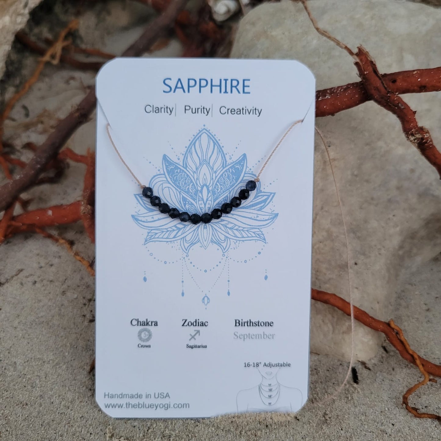 Dainty Sapphire Necklace - September Birthstone