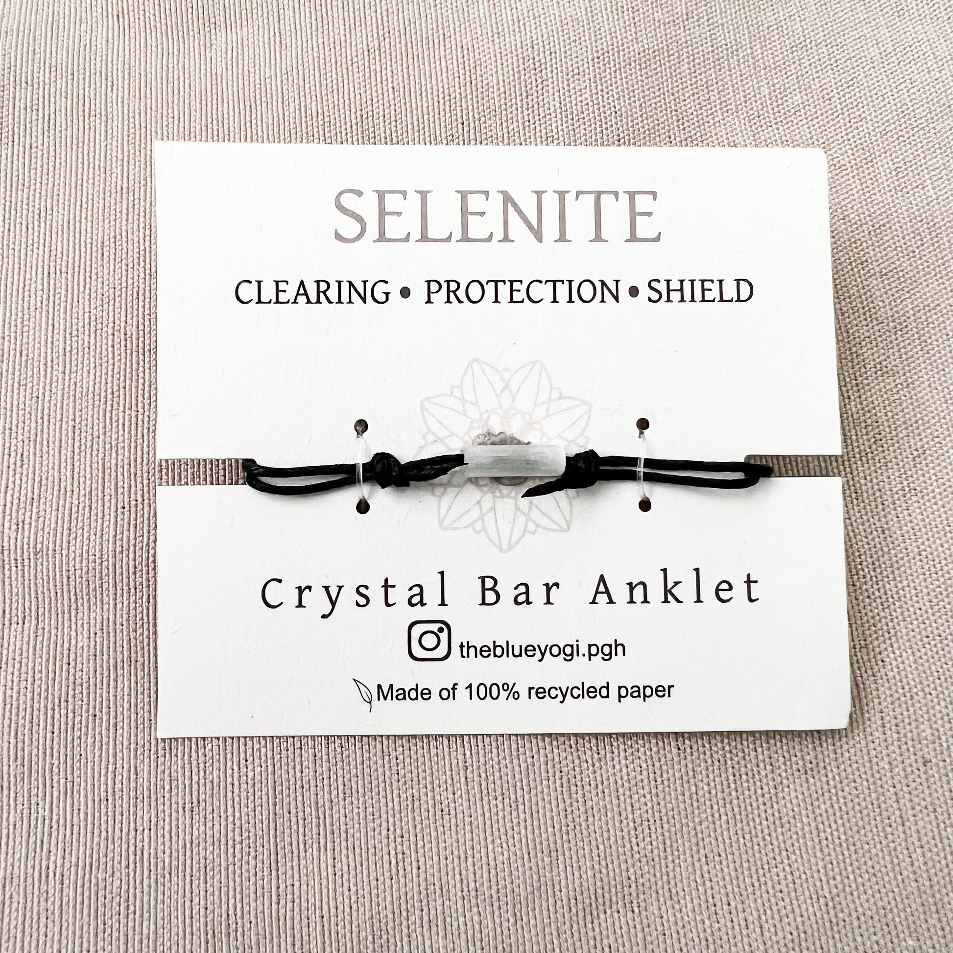 Stylish Selenite Bar Minimal Anklet | The Blue Yogi