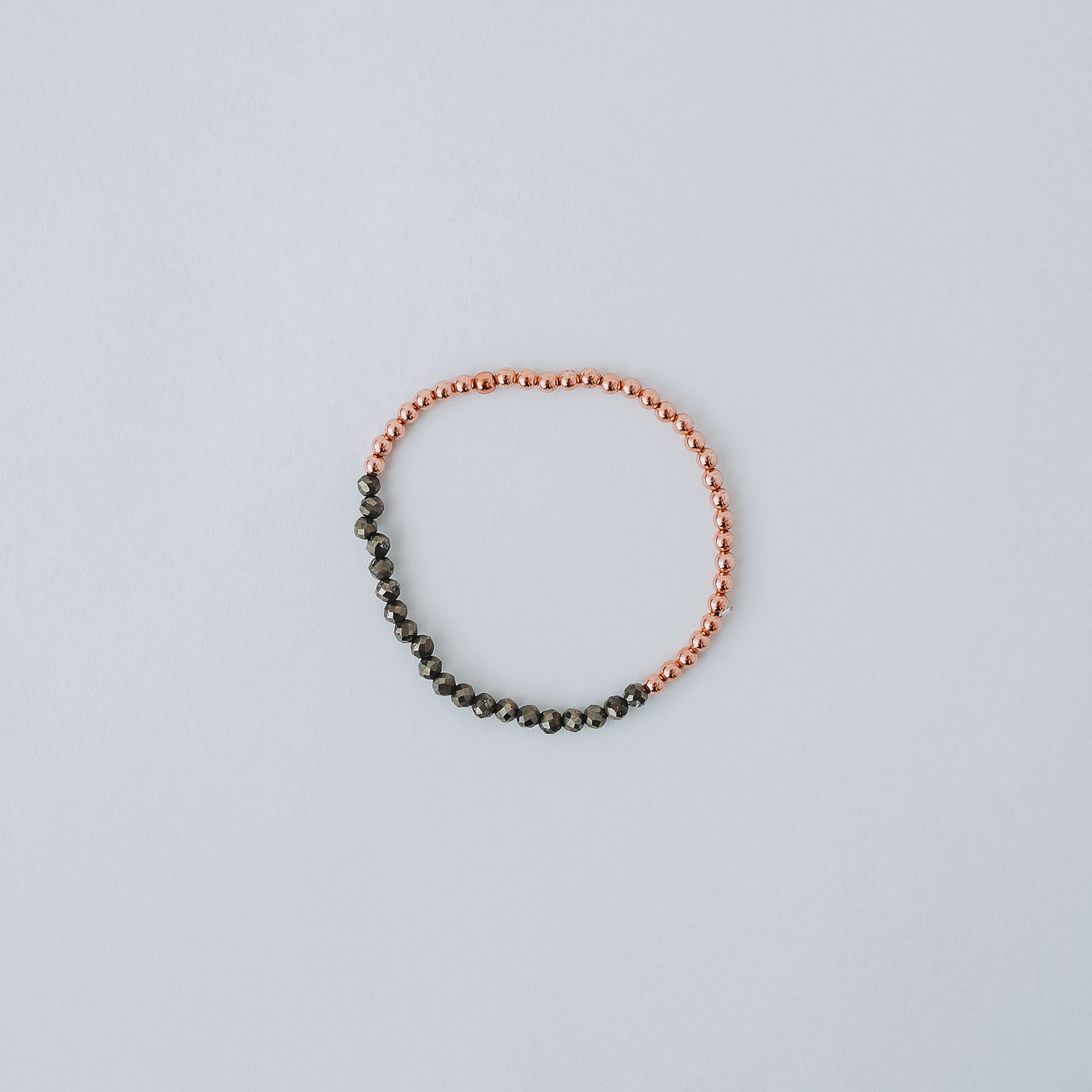 Top Faceted Pyrite & Copper Bead Bracelet | The Blue Yogi