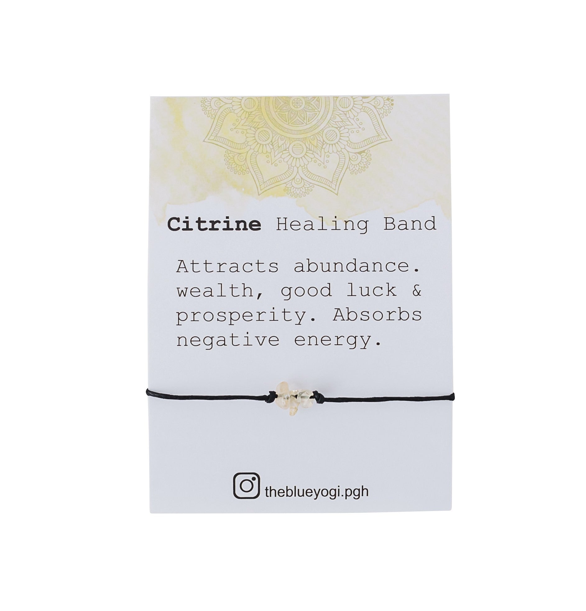 Nurturing Citrine Healing Band with Affirmation | The Blue Yogi