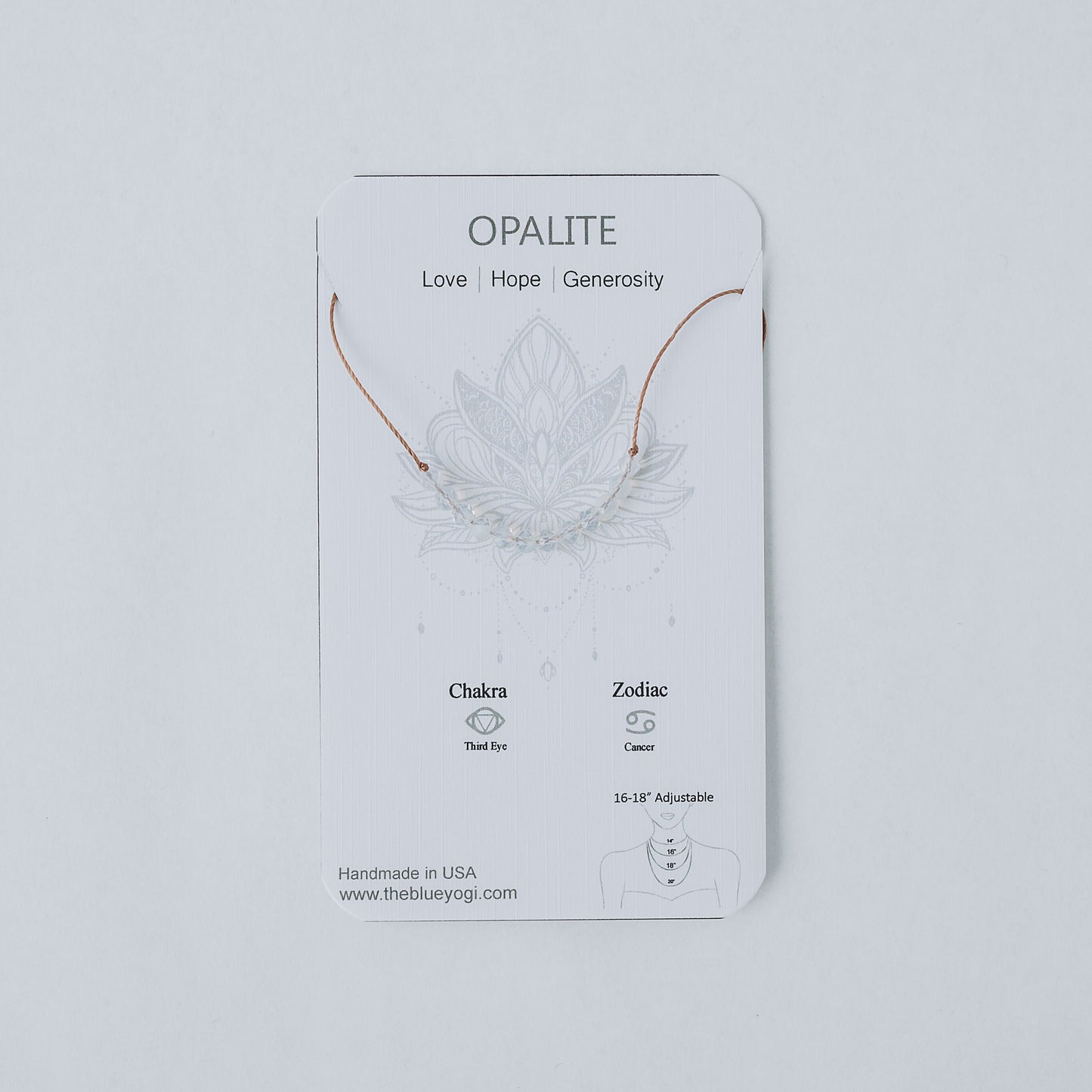 Dainty 4mm Faceted Opalite and Sterling silver Necklace - Minimal, casual and light weight - 16”- 18” adjustable - Theblueyogi