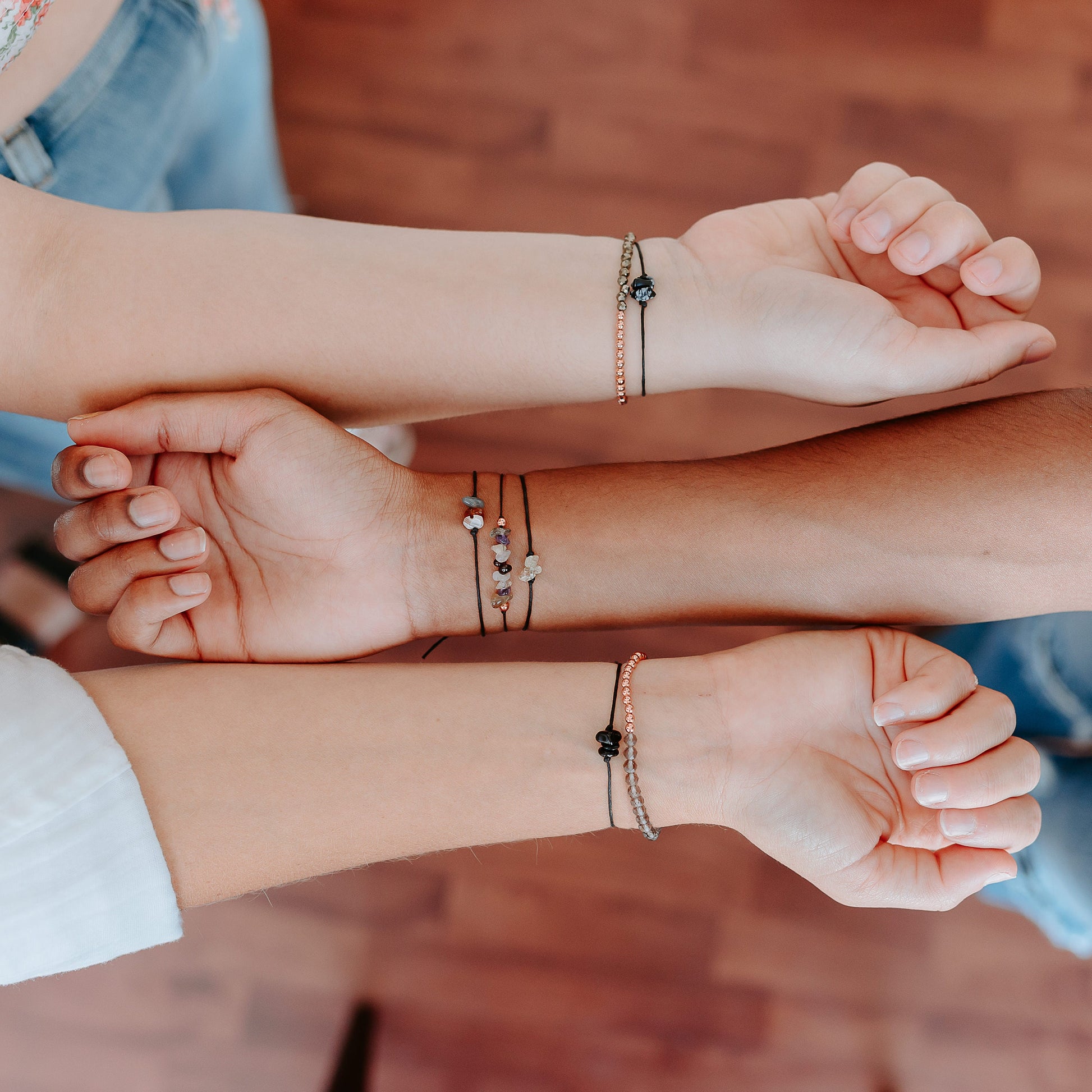 Dainty and Elegant Multi-Faceted Smoky Quartz beads + Genuine and solid 3mm Copper Bead Bracelet - Stretchy and Stackable - Theblueyogi