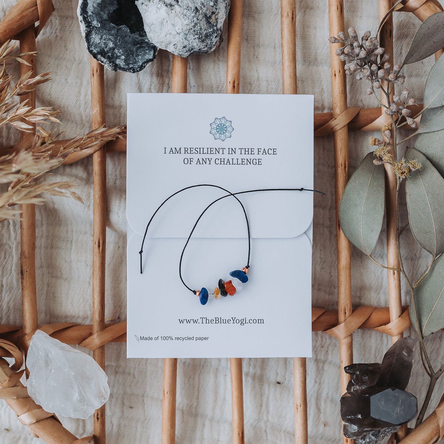 Depression crystal bracelet, anklet boho, casual & minimal Tie closure - Theblueyogi