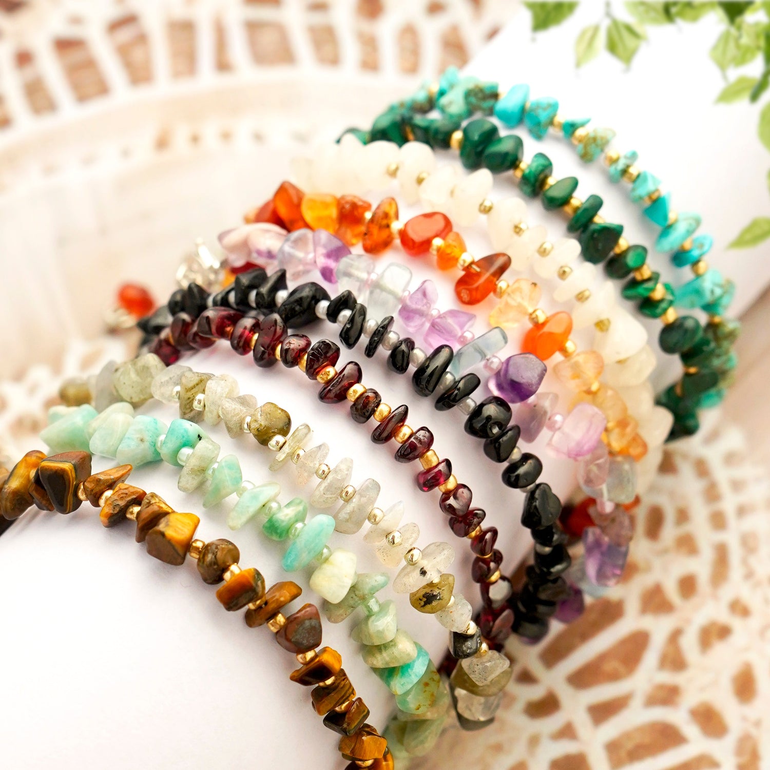 Gemstones Chip Bracelets