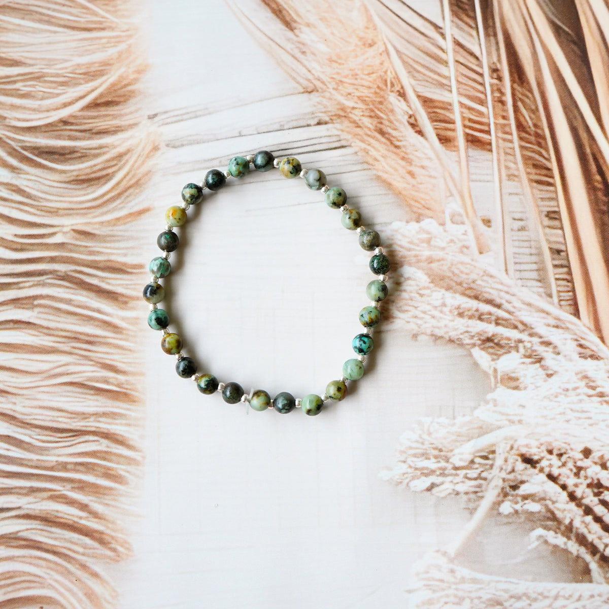 African Turquoise Stretch Bracelet - Stretchy, Tarnish Free and Waterproof