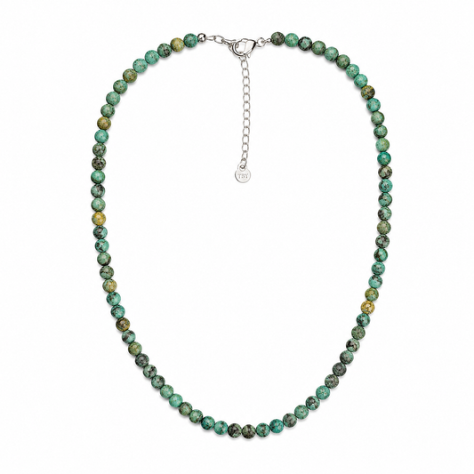African is vibrant blue-green hues