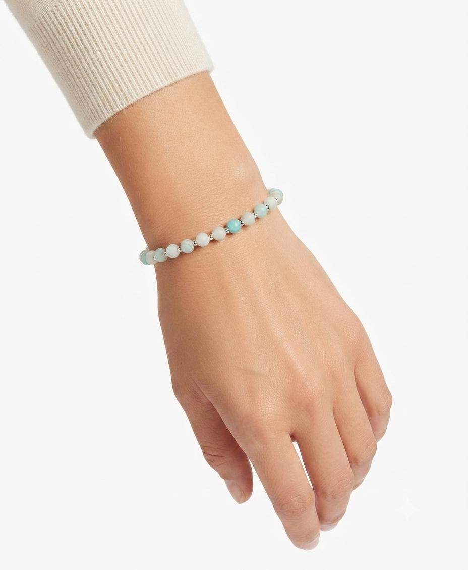 Amazonite Stretch Bracelet - Stretchy, Tarnish Free and Waterproof