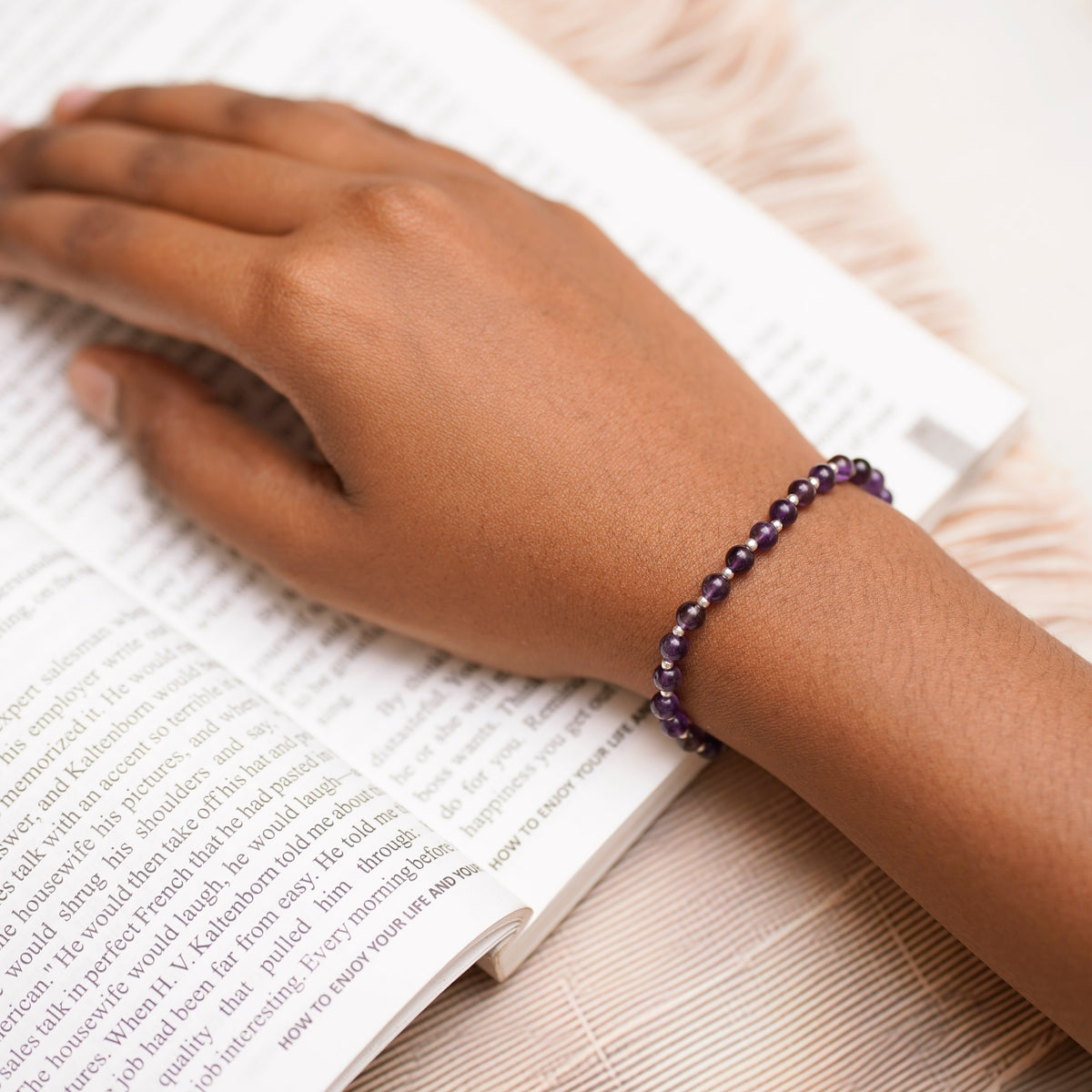Amethyst Stretch Bracelet - Stretchy, Tarnish Free and Waterproof