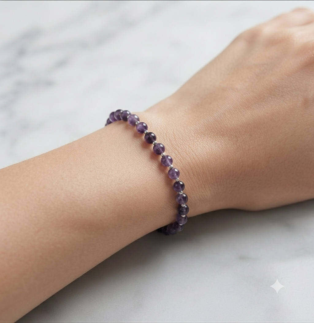 Amethyst Stretch Bracelet - Stretchy, Tarnish Free and Waterproof