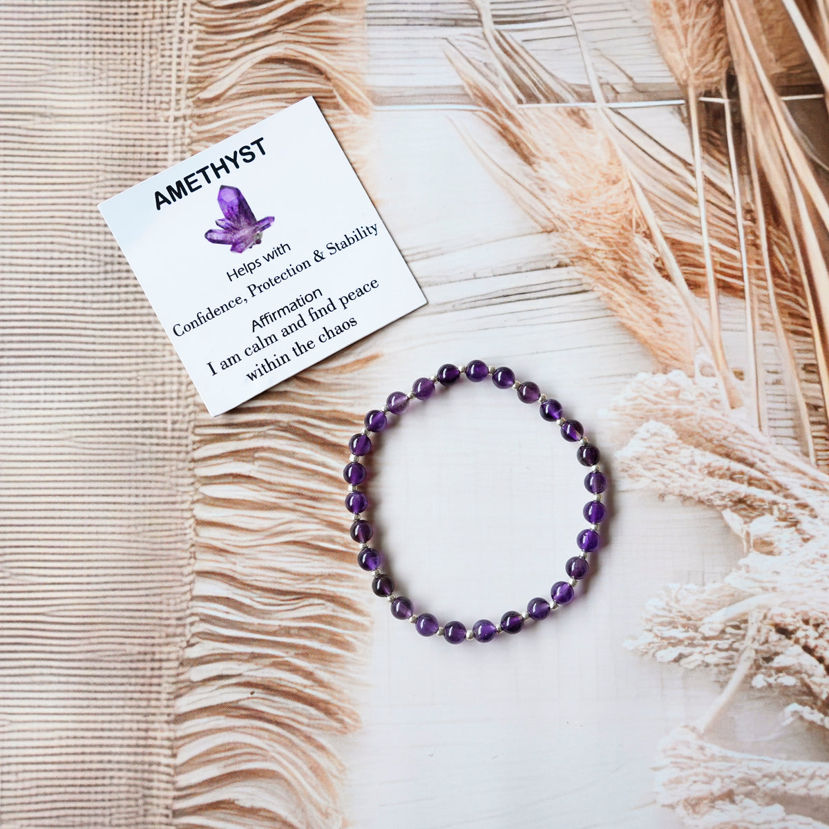 Amethyst Stretch Bracelet - Stretchy, Tarnish Free and Waterproof