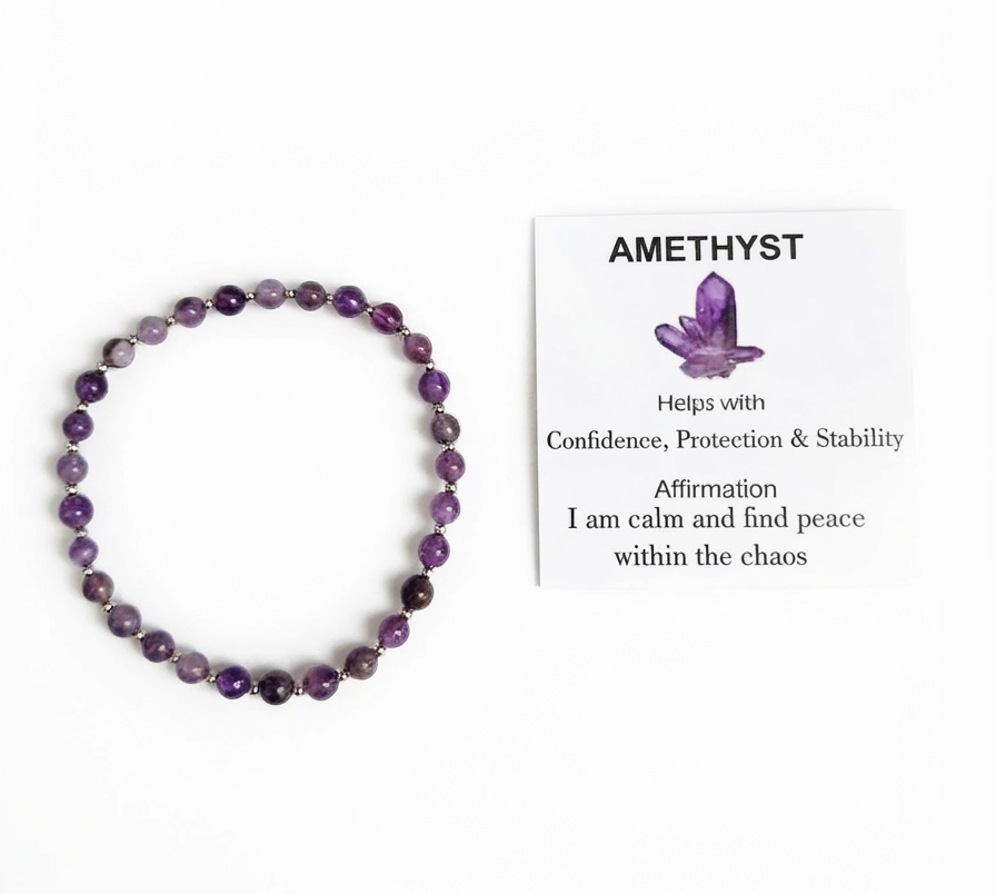 Amethyst Stretch Bracelet - Stretchy, Tarnish Free and Waterproof