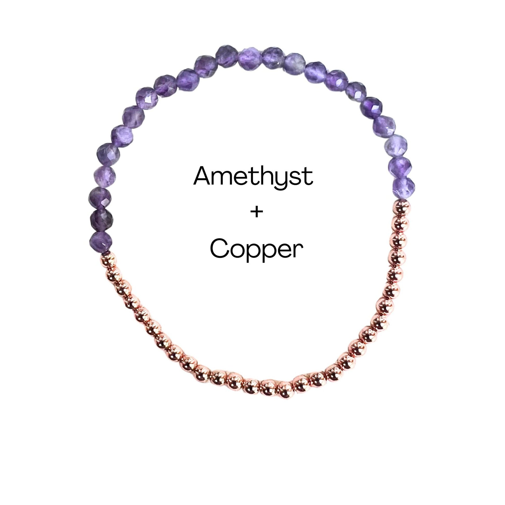 faceted beads with copper bracelet